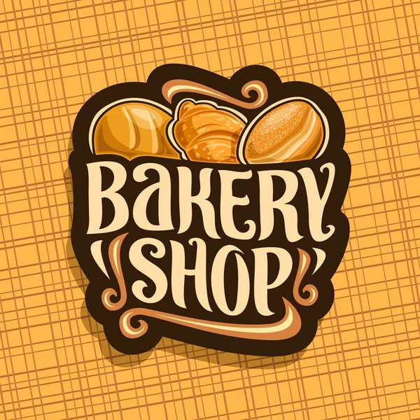 Vector Logo Bakery Shop Whole Loaf Cereal Bread Fresh French — Stock Vector