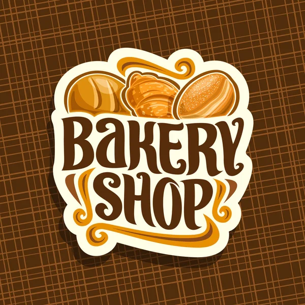 Logo Vectoriel Pour Boulangerie Pain Céréales Entier Croissant Frais Français — Image vectorielle