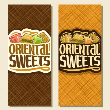Oriental tatlı için vektör dikey afiş