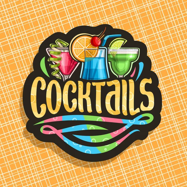 Векторний Логотип Алкогольних Коктейлів — стоковий вектор