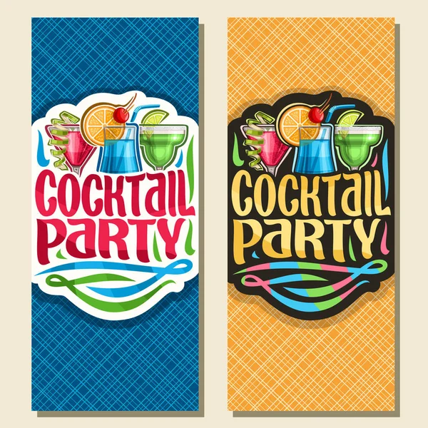 Vector Vertical Banners Cocktail Party — Stock Vector