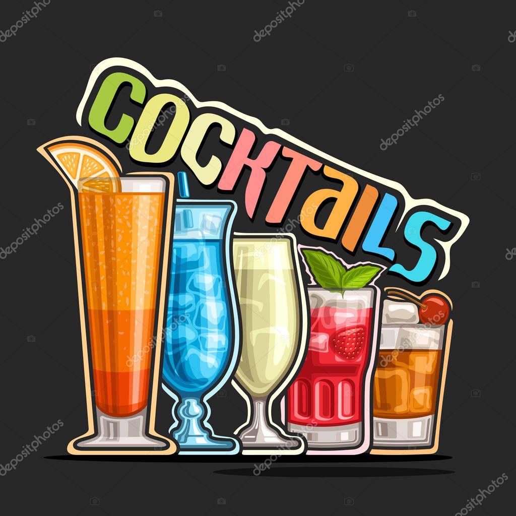 Cocktails in a row