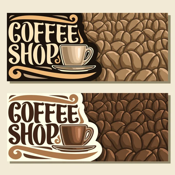 Wektor Banery Dla Coffee Shop Miejsca Kopii — Wektor stockowy