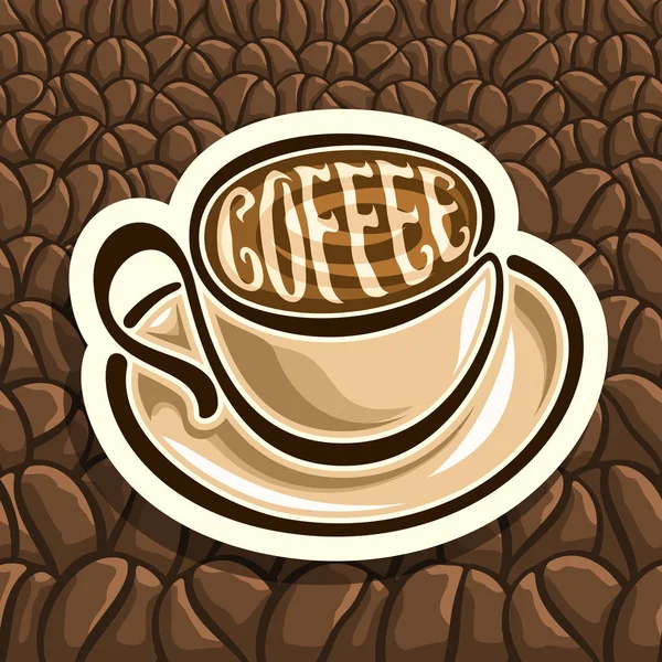 Ilustração Vetorial Esboço Xícara Café Pires —  Vetores de Stock