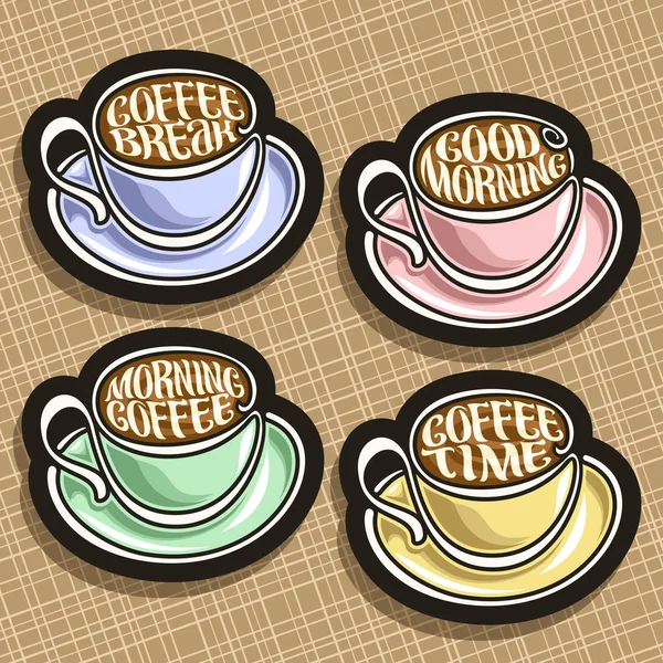 カラフルなコーヒー カップのベクトルを設定 — ストックベクタ