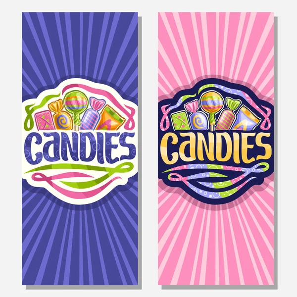 Vector Vertical Banners Candies — Stock Vector