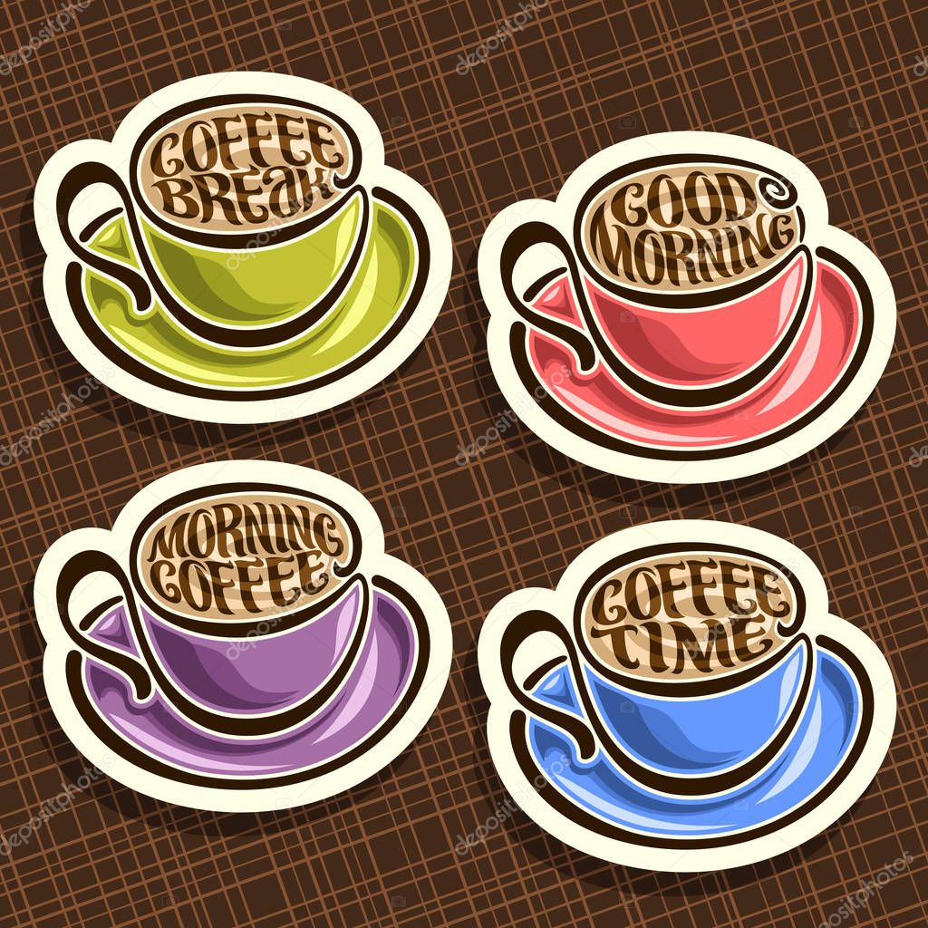 Vector set of colorful Coffee Cups