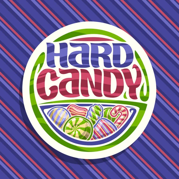 Wektor Logo Hard Candy Znak Rundzie Kupie Różne Paski Cukierki — Wektor stockowy