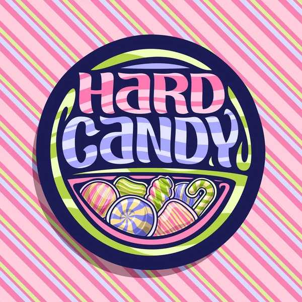 Vektor Logo Für Hard Candy Auf Dunklem Rundem Schilderstapel Verschiedenfarbig — Stockvektor