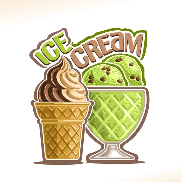 Ilustración Vectorial Helado Natural — Archivo Imágenes Vectoriales