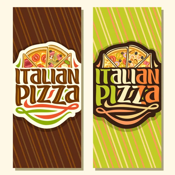 Pionowe Banery Wektor Dla Włoskiej Pizzy — Wektor stockowy