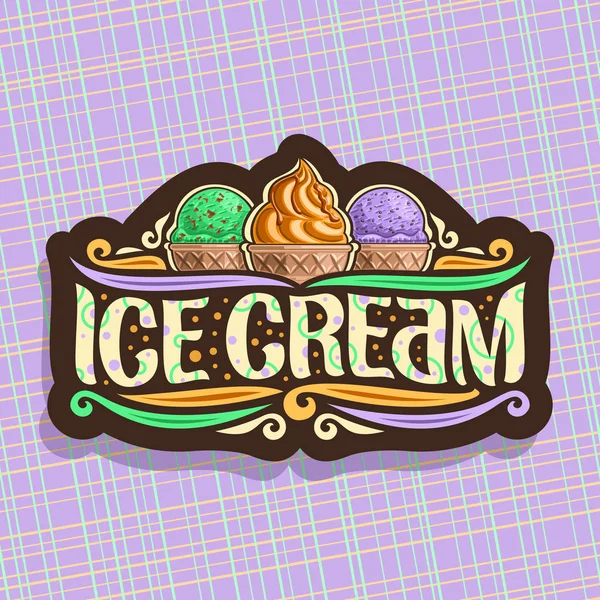 Vector Logo Italian Ice Cream — Stock Vector