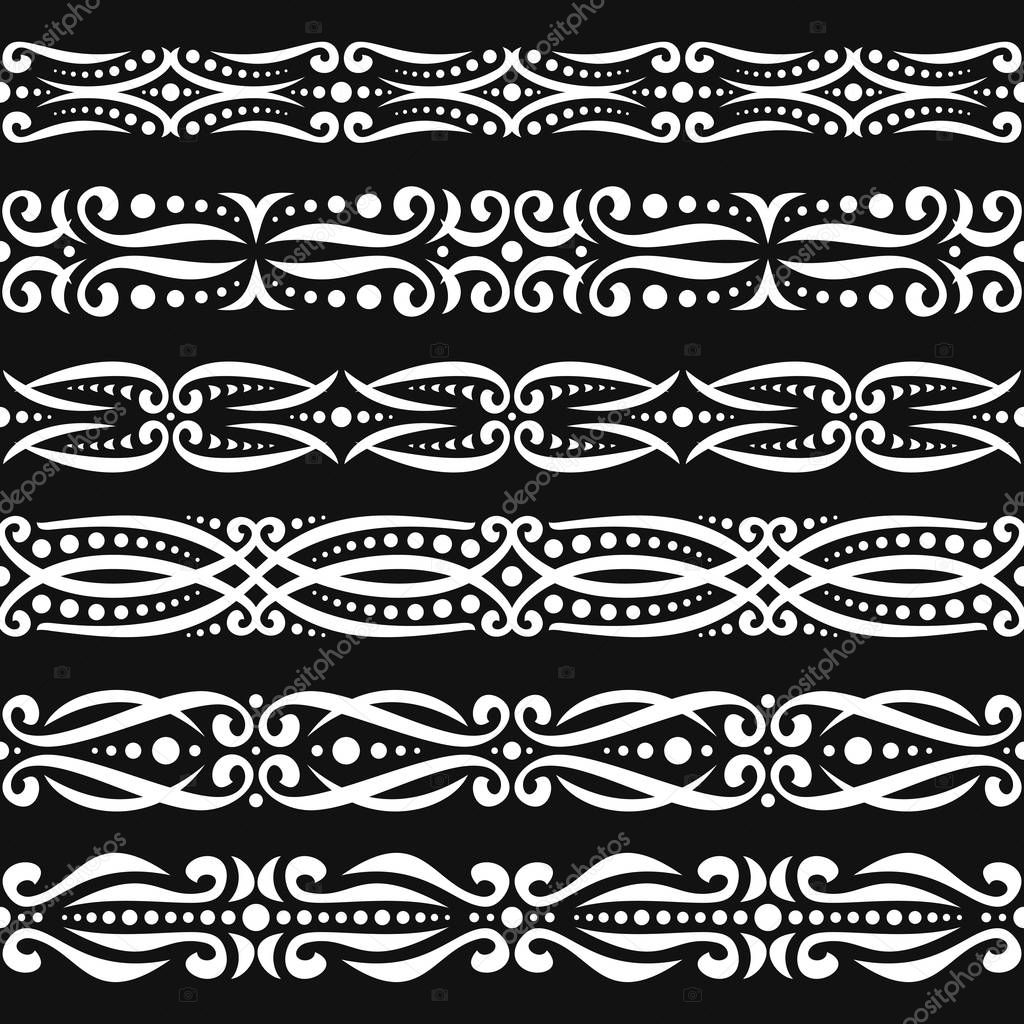 Vector illustration of Set White Seamless Borders 192906486