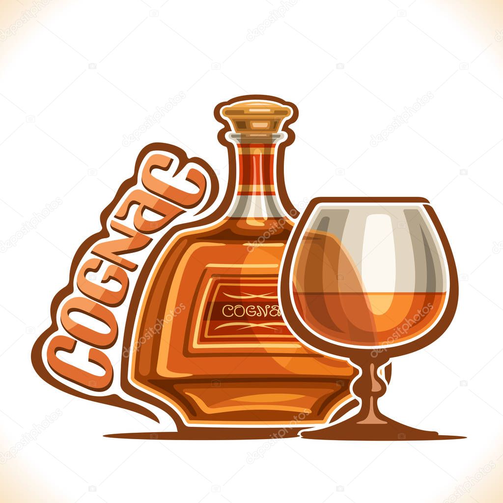 Vector illustration of alcohol drink Cognac