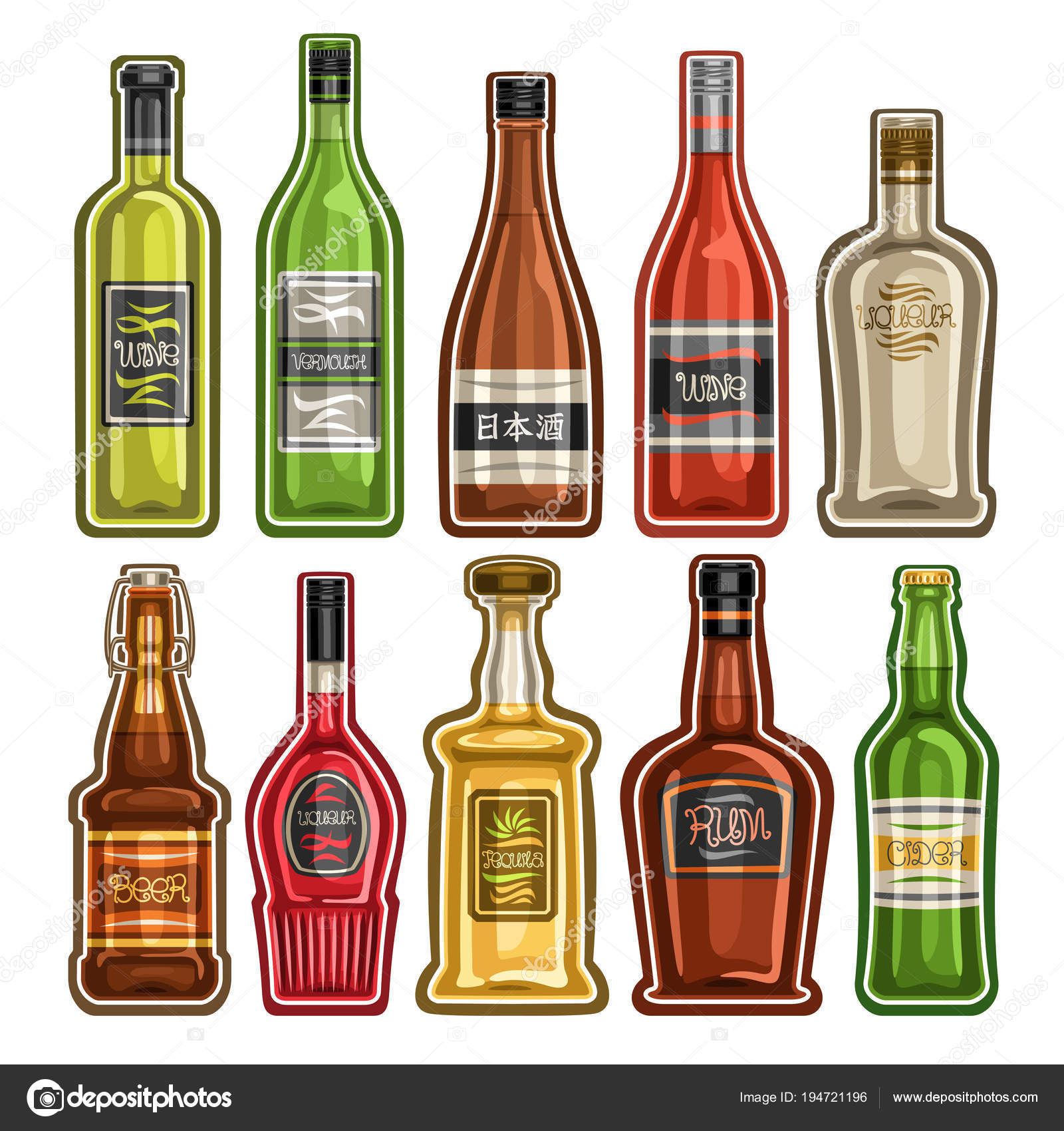 Types of bar glasses set alcohol glassware Vector Image