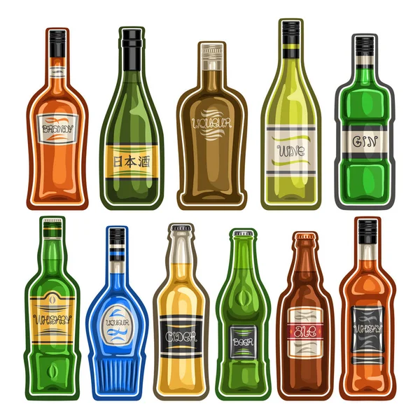 Botella de licor de dibujos animados Imágenes Vectoriales, Gráfico