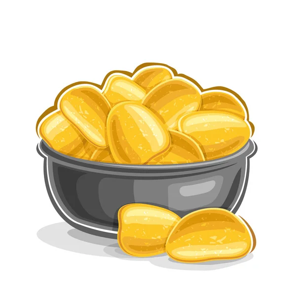 Vector Illustratie Van Aardappel Chips Stilleven Samenstelling Van Hoop Vette — Stockvector