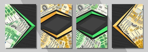 Vector Set Covers Currency Exchange Copy Space Διακοσμητικά Banners Cartoon — Διανυσματικό Αρχείο