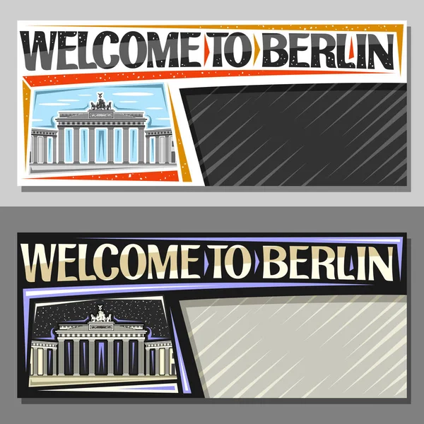 Diseños Vectoriales Para Berlín Con Espacio Para Copias Cupones Decorativos — Archivo Imágenes Vectoriales