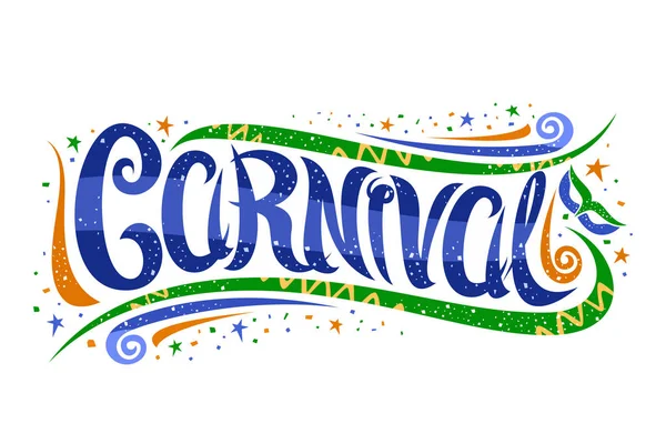 Letras Vectoriales Para Carnaval Río Janeiro Tarjeta Decorativa Con Fuente — Archivo Imágenes Vectoriales