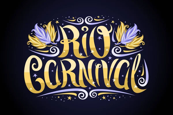 Logotipo Vetor Para Carnaval Rio Janeiro Sinalização Decorativa Com Fonte —  Vetores de Stock