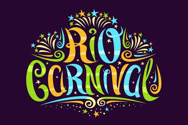 Logotipo Vetorial Para Carnaval Rio Janeiro Sinalização Decorativa Com Fonte —  Vetores de Stock