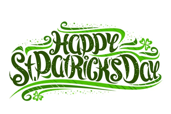 Vector Greeting Card Patrick Day Decorative Invitation Curly Calligraphic Font — 스톡 벡터