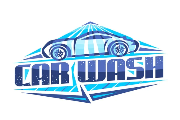 Vector Logo Für Car Wash Dekorative Schildertafel Mit Umriss Eines — Stockvektor