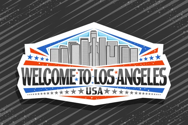 Vektor Logotyp För Los Angeles Vit Skylt Med Linje Illustration — Stock vektor