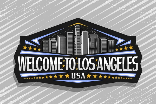 Векторний Логотип Лос Анджелеса Темний Декоративний Знак Ілюстрацією Лінії Сучасного — стоковий вектор