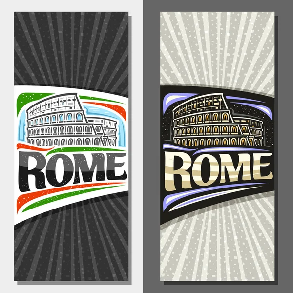 Vektor Elrendezése Róma Fénymásoló Hely Dekoratív Szórólapok Illusztrációjával Fekete Fehér — Stock Vector