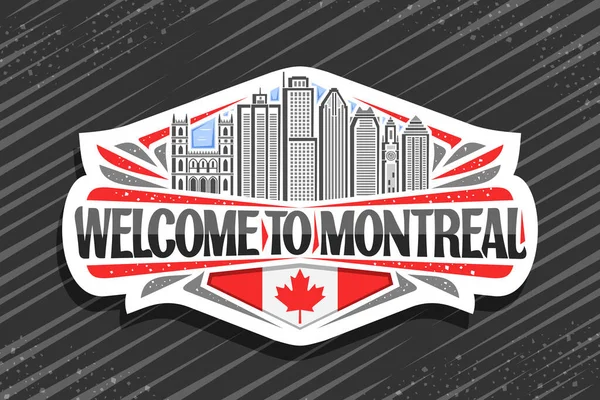 Logotipo Vetor Para Montreal Adesivo Decorativo Branco Com Ilustração Linha — Vetor de Stock
