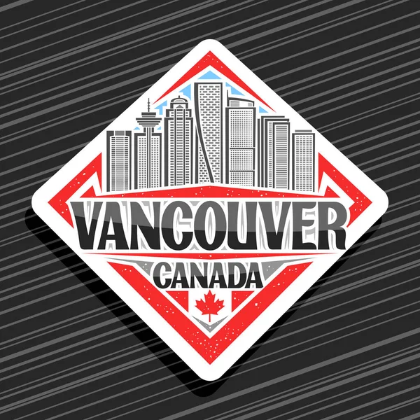 Logotipo Vetor Para Vancouver Sinal Decorativo Branco Estrada Com Ilustração — Vetor de Stock