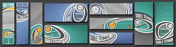 Vector Set Table Tennis Banners Vertical Horizontal Decorative Templates Table — Stock Vector