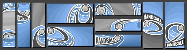 Vector Set Handball Banners Vertical Horizontal Decorative Art Templates Handball — Stock Vector