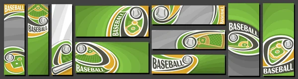 Conjunto Vectorial Banners Béisbol Plantillas Arte Decorativo Verticales Horizontales Para — Archivo Imágenes Vectoriales