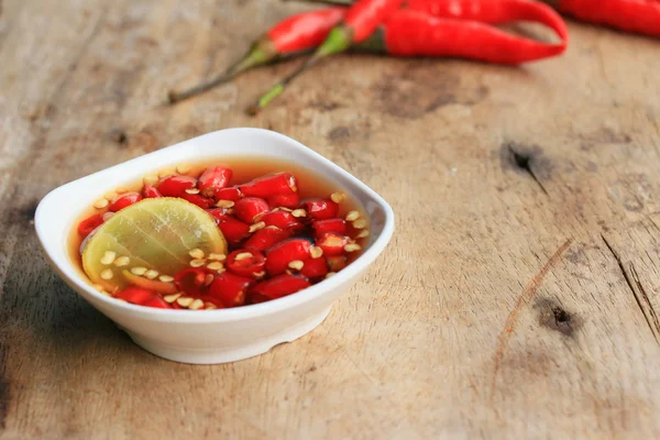 Chili sauce with lemon — Stock Photo, Image