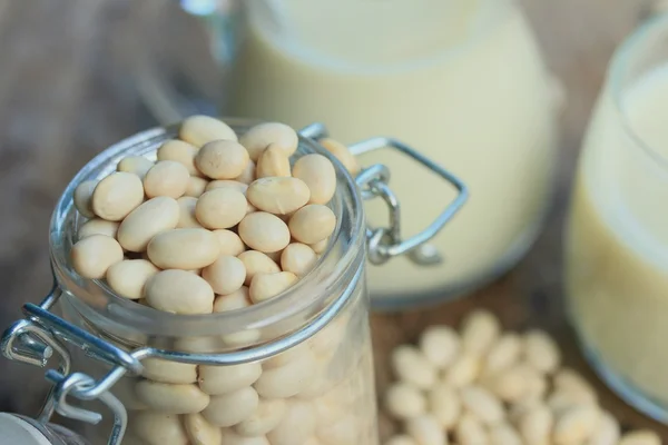 豆乳と白インゲン豆 — ストック写真