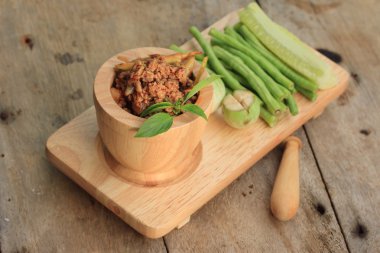 baharatlı biber kıyılmış domuz