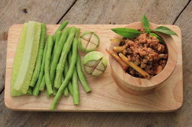 baharatlı biber kıyılmış domuz