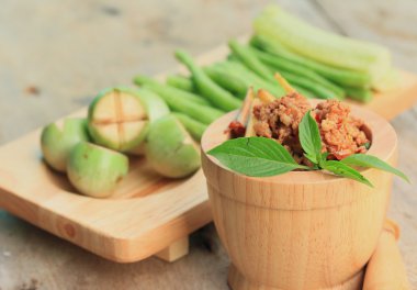 baharatlı biber kıyılmış domuz