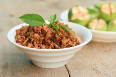 baharatlı biber kıyılmış domuz