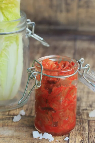 Kimchi káposzta - élelmiszer-Koreai — Stock Fotó