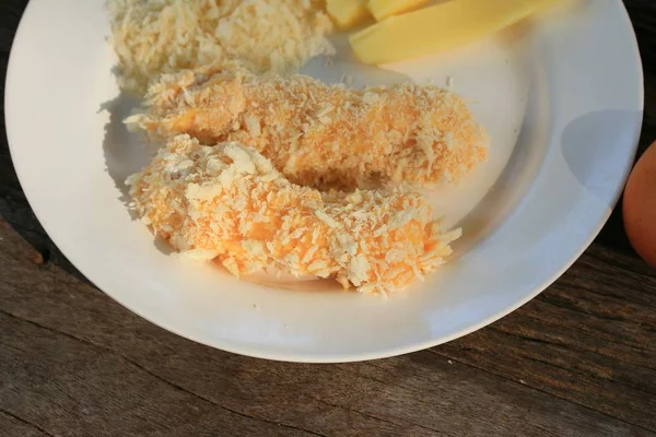 Saboroso fritter queijo empanado — Fotografia de Stock