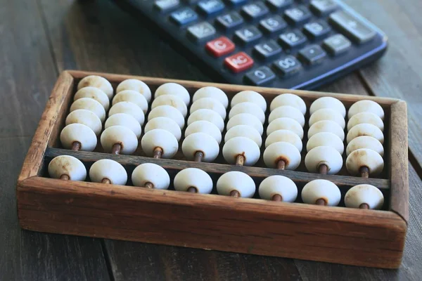Vintage abacus a kalkulačka — Stock fotografie