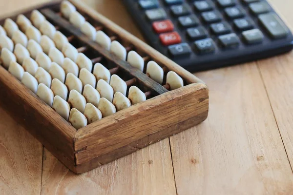 vintage abacus and calculator