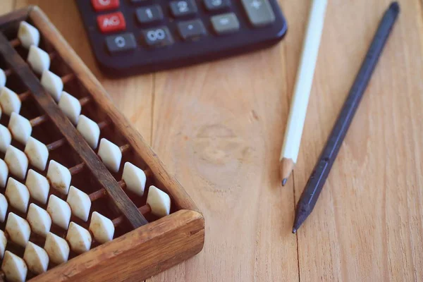 Abacus vintage y calculadora — Foto de Stock