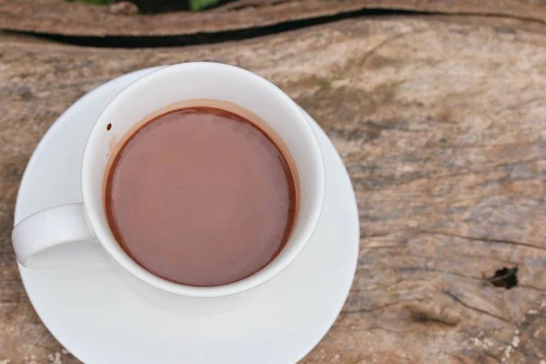 Beyaz fincan sıcak çikolata — Stok fotoğraf