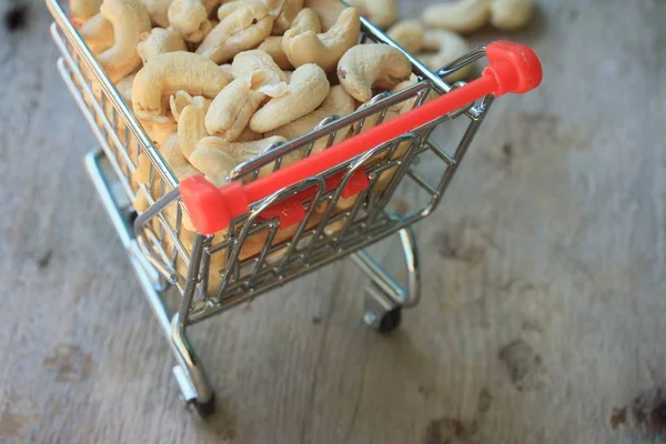 Cashews in super cart — Stock Photo, Image