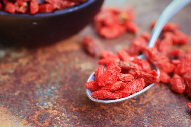 Goji meyveleri üzerinde arka plan vintage